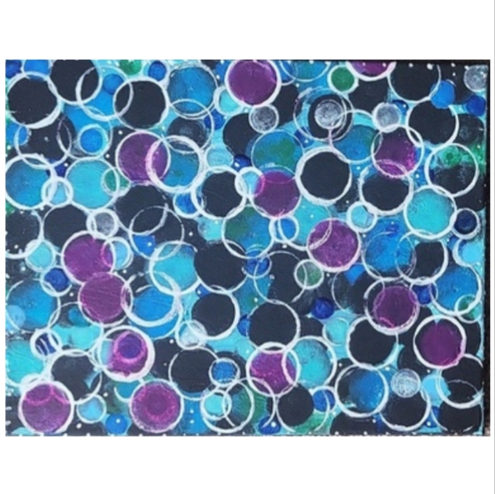 Hand Crafted Textured Abstract Design 11x14 Inches Canvas Painting - Picture 3 of 4